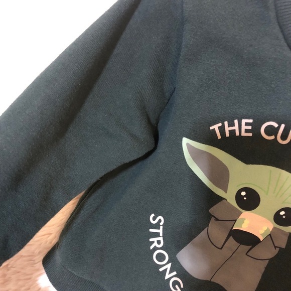 STAR WARS Grogu Sweatshirt Kids Size 3T Dark Green Baby Yoda Mandalorian - Picture 5 of 12